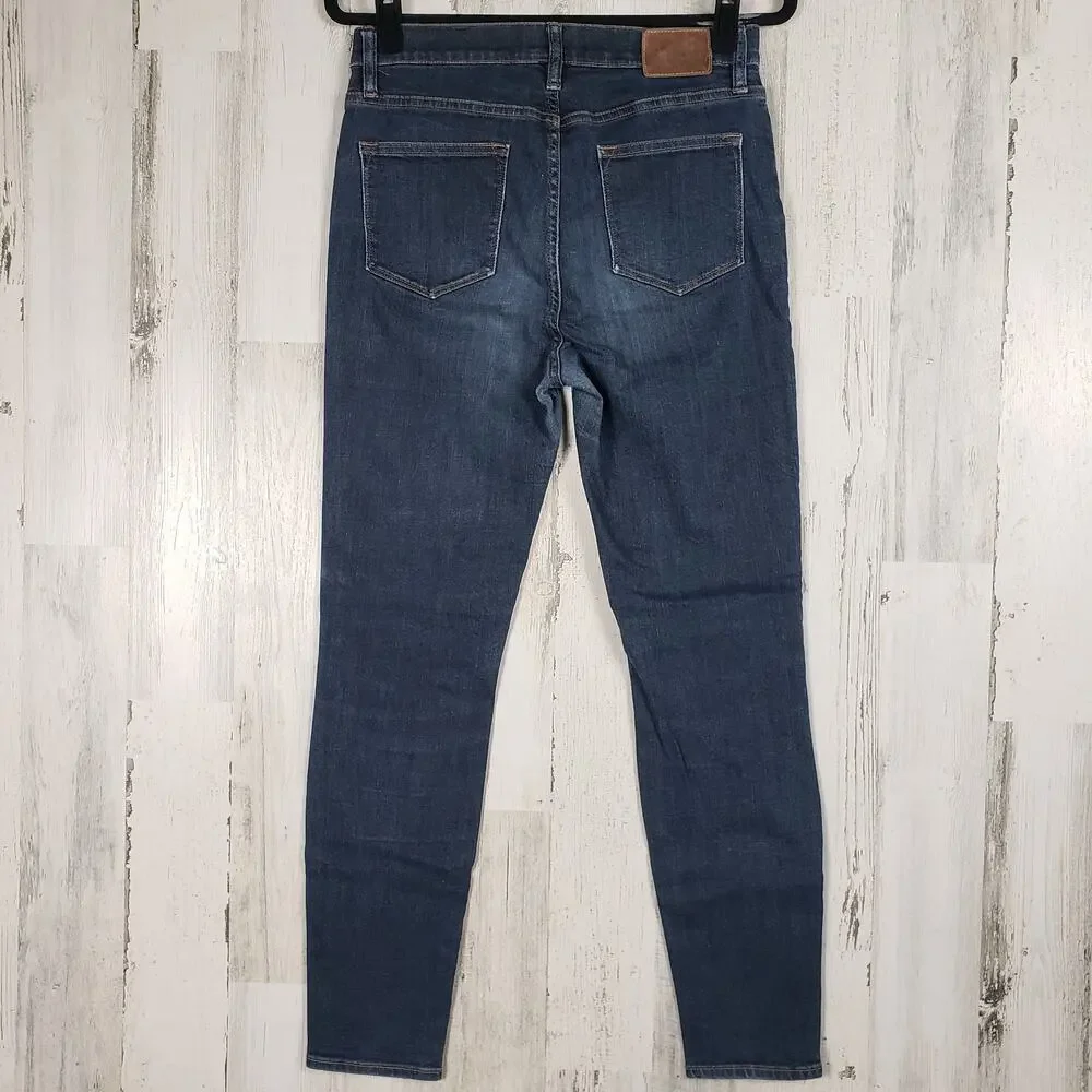 J. Crew Blue Denim Lookout High Rise Toothpick Skinny Jeans Women's Size 30